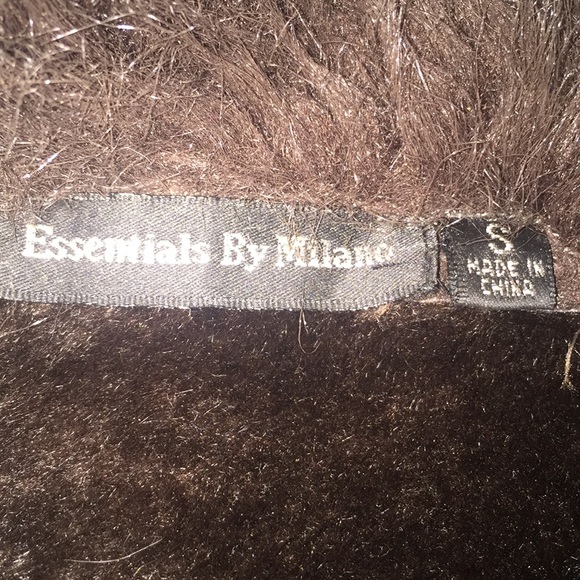 Chocolate brown faux suede vest w/faux fur lined - Picture 9 of 9